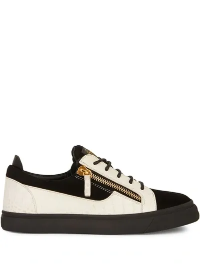 Giuseppe Zanotti Panelled-design Low-top Sneakers In Black