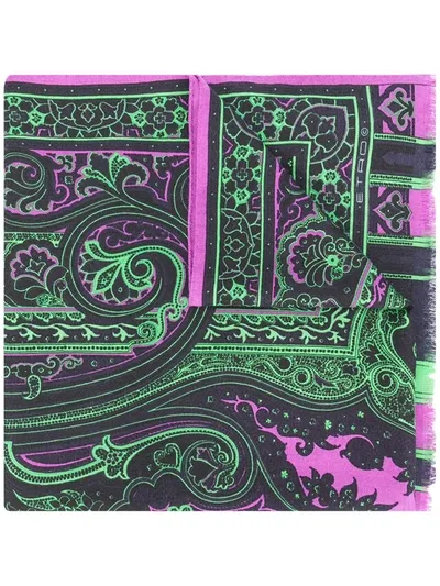 Etro Paisley Scarf In Black