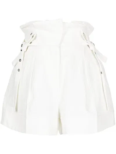 3.1 Phillip Lim Eyelet-detailed Cotton And Linen-blend Shorts In White