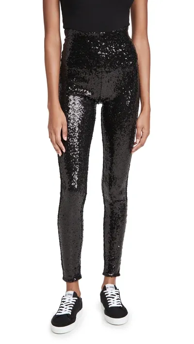 Commando Sequined Stretch-jersey Leggings In Black