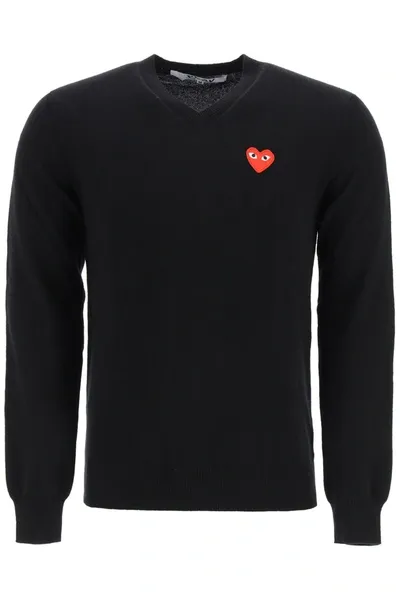 Comme Des Garçons Play Mens Knit In Black