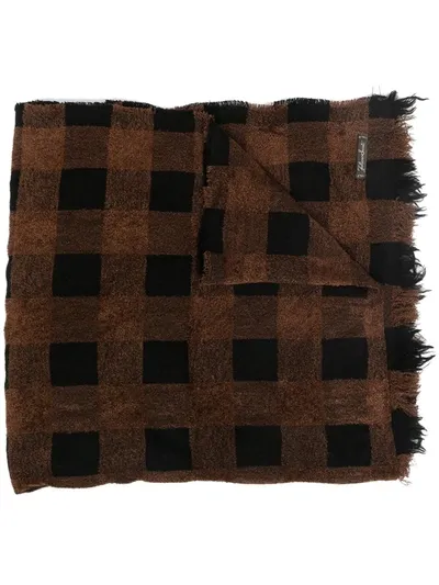 Faliero Sarti Plaid Scarf In Brown