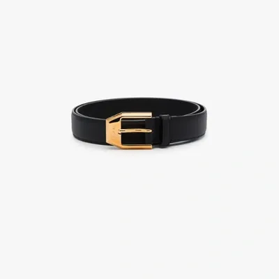 Gucci Leather Belt With Squared Buckle In Black