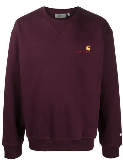 Carhartt Logo-embroidered Sweatshirt In Purple