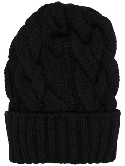 Vivetta Cable Knit Beanie In Black