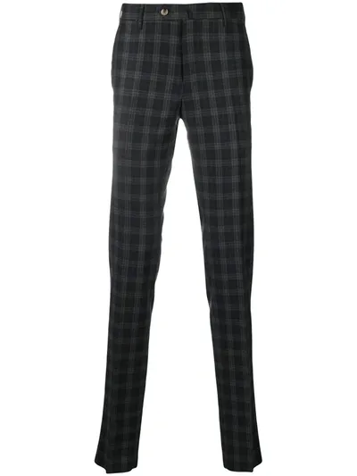 Pt01 Slim-fit Check Trousers In Blue