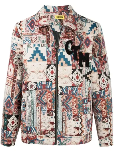 Chinatown Market Rug Dealer-print Zip-up Jacket In Black