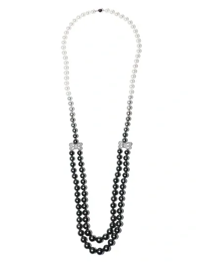 Yoko London 18kt White Gold Ombré Akoya Pearl, Tahitian Pearl And Diamond Necklace