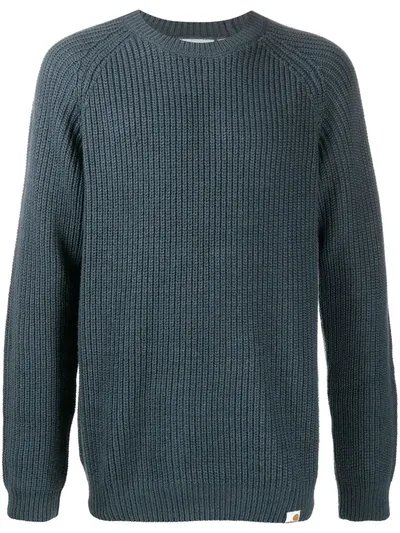 Carhartt Ribbed Knit Jumper In Blue