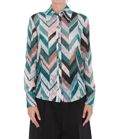 Pinko Chevron Striped Shirt In Multi