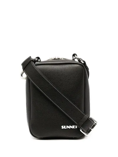 Sunnei Logo Lettering Messenger Bag In Black