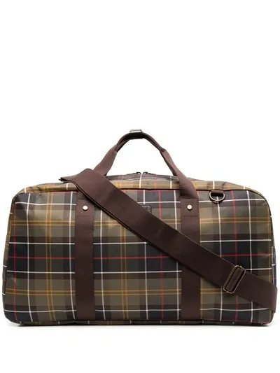 Barbour Plaid Check Luggage Bag In Green