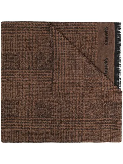 Church's Prince Of Wales Check Scarf In Brown