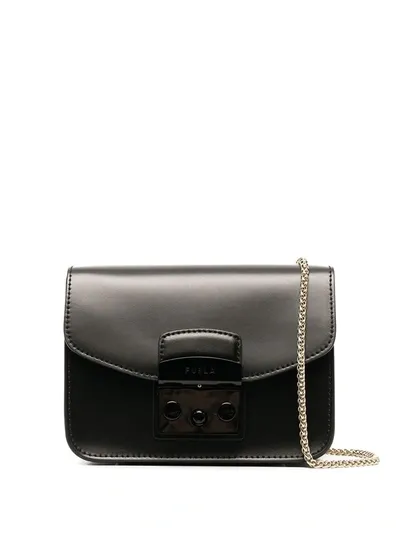 Furla Metropolis Leather Cross Body Bag In O6000 Nero