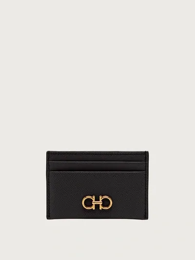 Ferragamo Gancini Credit Card Holder In Black