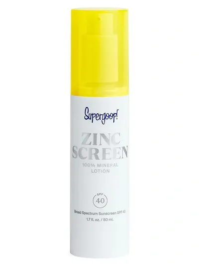 Supergoop ! 100% Mineral Zincscreen Lotion Face Sunscreen Spf 40 1.7 oz/ 50 ml In N,a