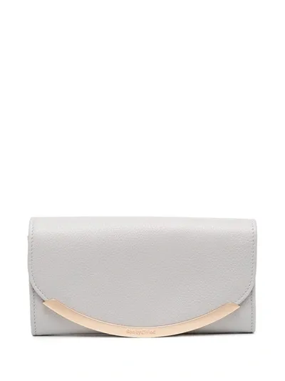 See By Chloé Metal-end Continential Wallet In Grey