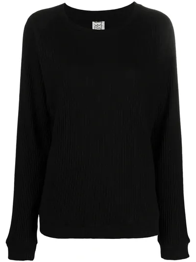 Baserange Ribbed-knit Cotton Sweatshirt In Black