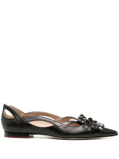 Scarosso X Paula Cademartori Ballerina Shoes In Black - Calf