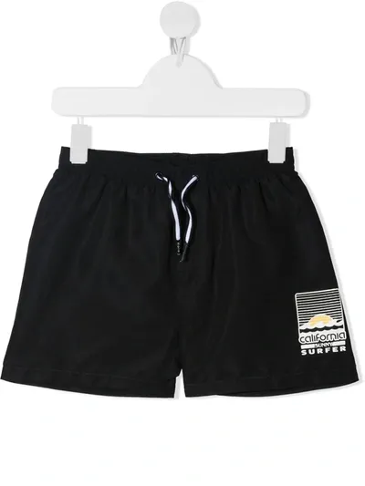 Molo Kids' Niko Swim Shorts Solid Black