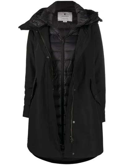 Woolrich Detachable-liner Military Parka In Black