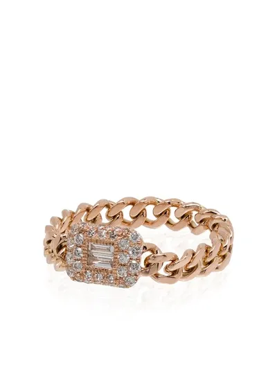 Shay 18kt Rose Gold Diamond Chain-link Ring