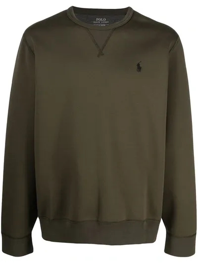 Polo Ralph Lauren Double-knit Cotton Sweatshirt In Company Olive