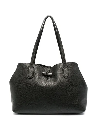 Longchamp Roseau Shoulder Bag In Black