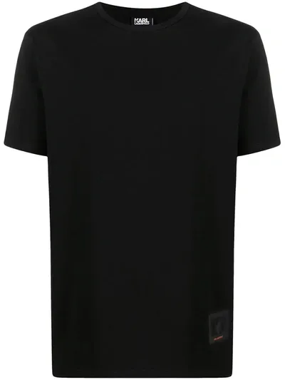 Karl Lagerfeld Logo Patch T-shirt In Black