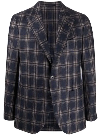 Gabriele Pasini Check Print Single-breasted Blazer In Blue