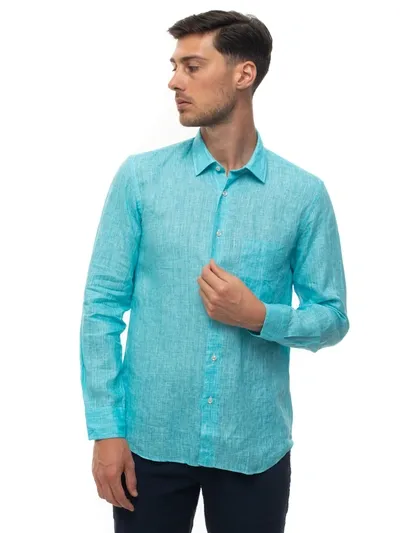 Vincenzo De Lauziers Casual Shirt Turquoise  Man