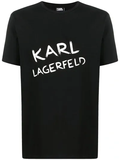 Karl Lagerfeld Logo-print Short-sleeve T-shirt In Black