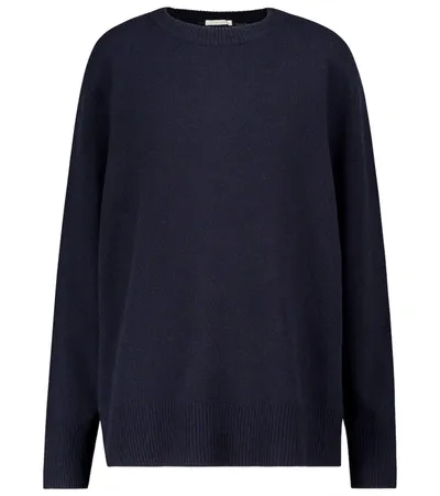 The Row Sibel Oversized Wool And Cashmere-blend Sweater In Dark Navy