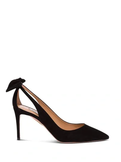 Aquazzura Deneuve Bow In Black