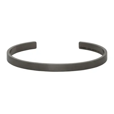 Le Gramme Black Slick Brushed 'le 15 Grammes' Ribbon Bracelet In Black Silver