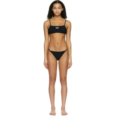 Off-white Logo Print Bikini Set In Black