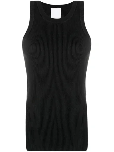 Victoria Beckham Ribbed-knit Tank Top In Black