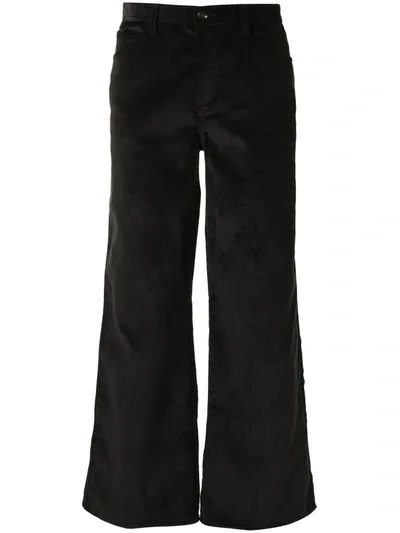 Marni Flared Leg Corduroy Trousers In Black