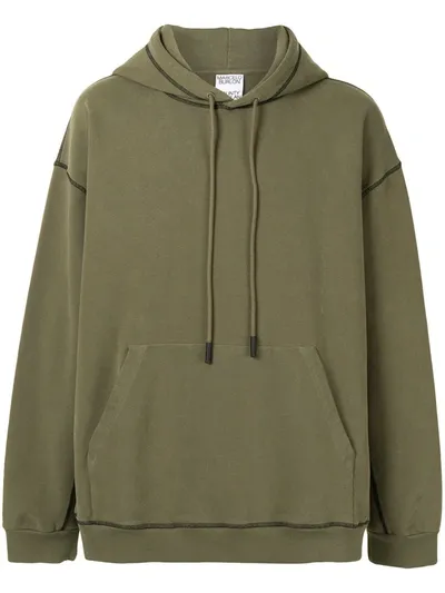 Marcelo Burlon County Of Milan Dropped Shoulder Hoodie In Green