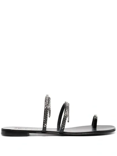 Giuseppe Zanotti Catena Open-toe Sandals In Black