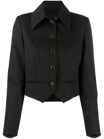 Alexandre Vauthier Cropped Wool Jacket In Black