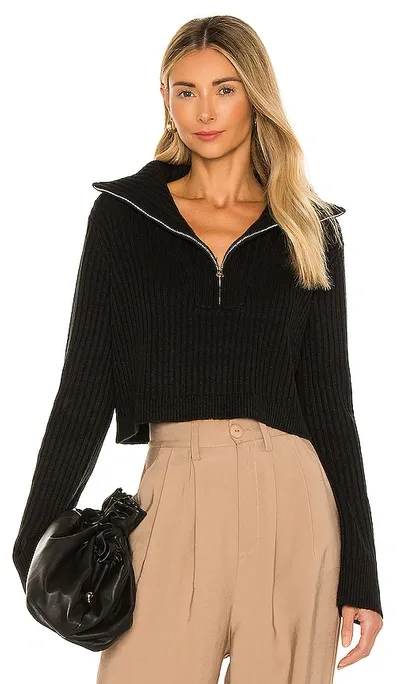 Tularosa Lovelle Zip Up Sweater In Black