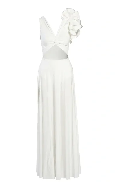 Maygel Coronel Women's Blanca Reversible Ruffled Cutout Maxi Dress In Off White