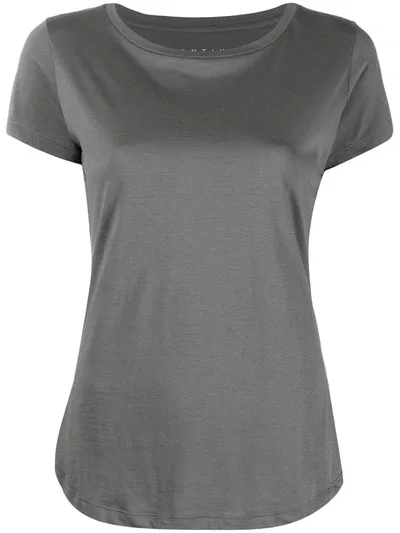 Incentive! Cashmere Crew-neck Fitted T-shirt In Grey