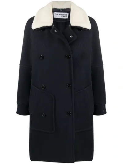 Courrèges Detachable-collar Coat In Blue