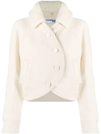 Courrèges Knitted Jacket In Neutrals