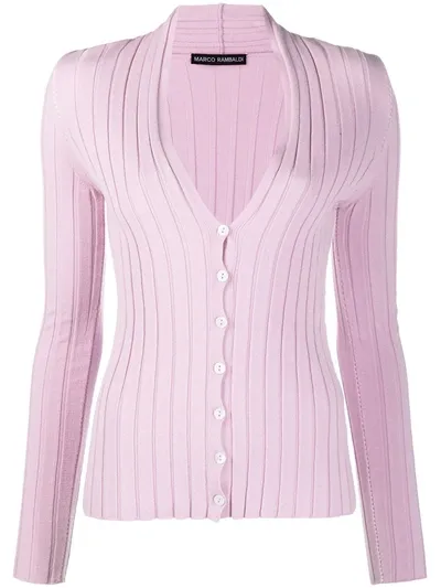 Marco Rambaldi Ribbed Knit Cardigan In Pink