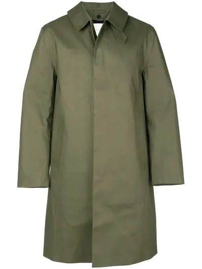 Mackintosh Bonded Single-breasted Coat In Green