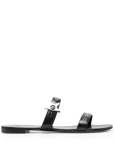 Giuseppe Zanotti Star-embellished Flat Sandals In Black