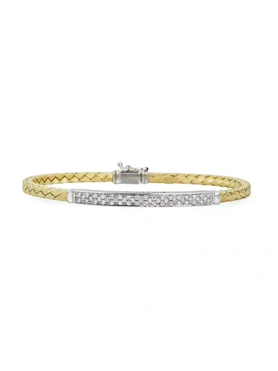 Piranesi Oro 18k Yellow & White Gold & Diamond Pavé Braided Bracelet